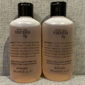 NEW Philosophy Sweet Vanilla Fig Shampoo, Shower Gel & Bubble Bath